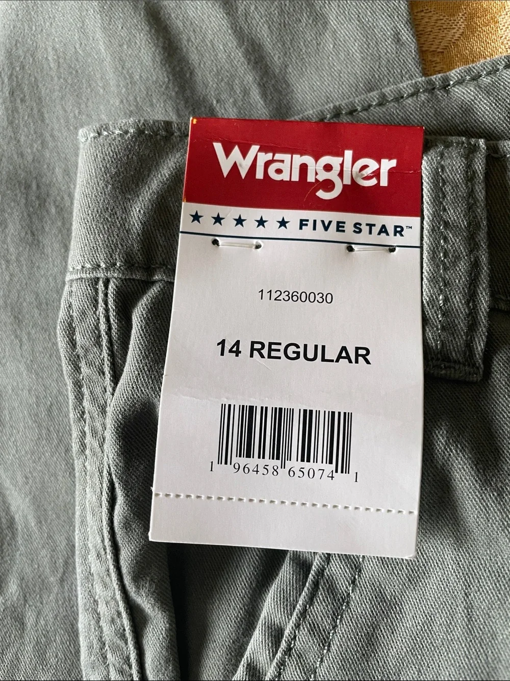 WRANGLER Boys Green Cargo Pants Adjustable Waist NWT 14 Regular